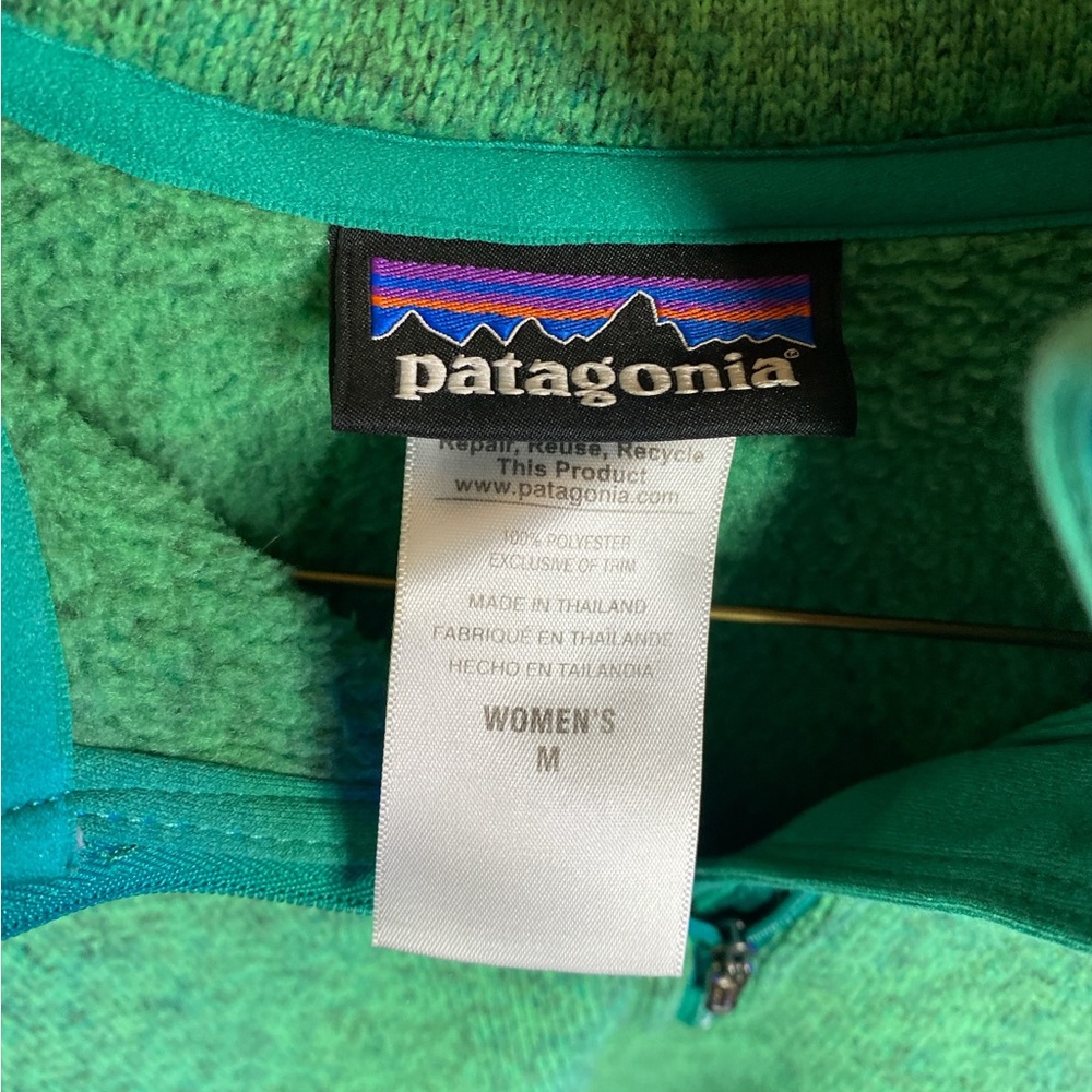 Patagonia Women’s Better Sweater® 1/4-Zip Pullover – Size M – Aqua Green - Picture 7 of 8